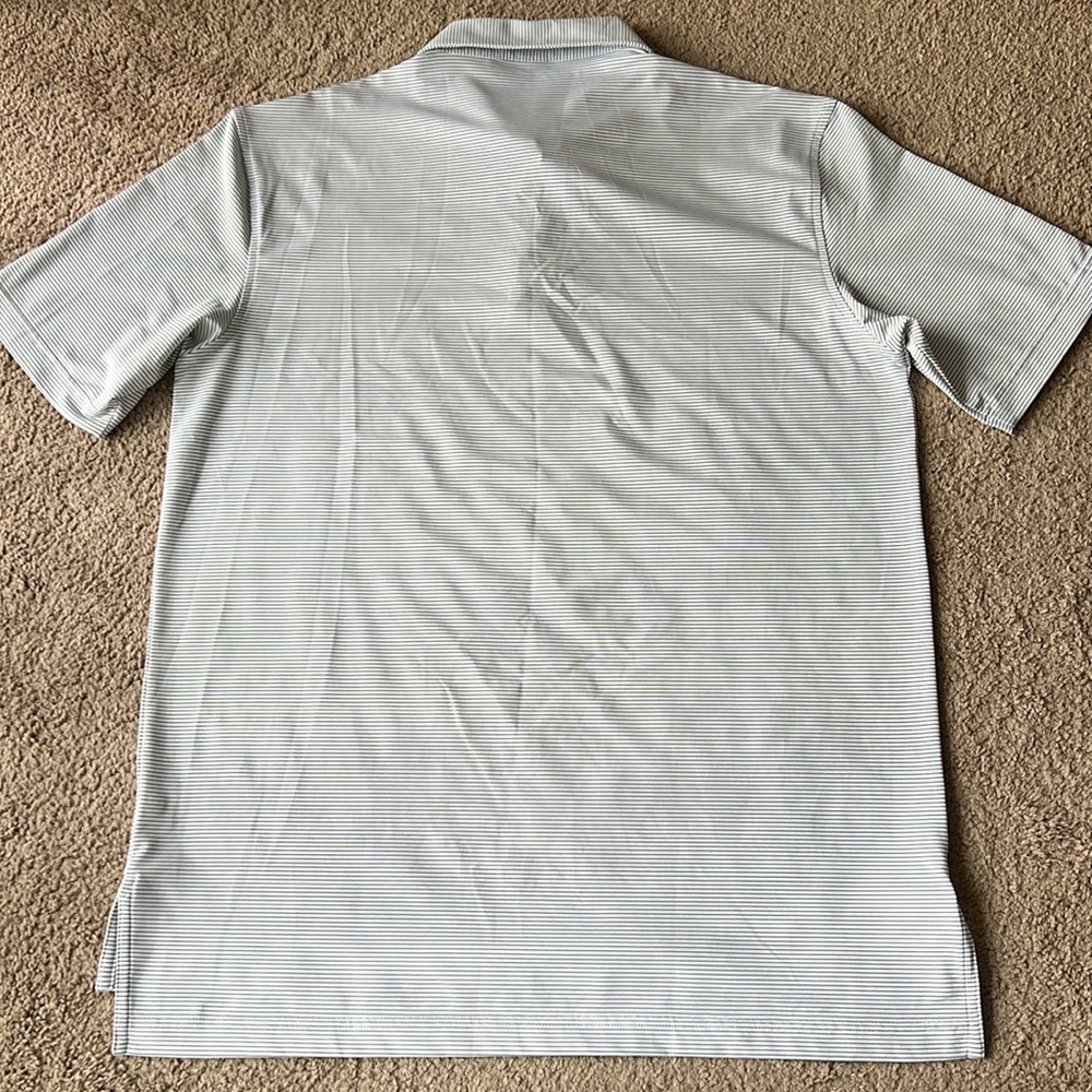 Peter Millar Crown Sport Summer Comfort  White Black Stripe Polo Golf Shirt (B3) - Picture 2 of 8